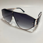 womens black and gold shield sunglasses