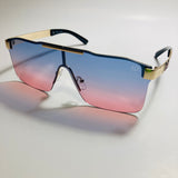 mens and womens pink blue and gold shield sunglasses