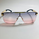 mens and womens pink purple and gold shield sunglasses