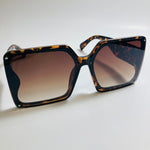 womens brown square oversize sunglasses