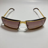 mens and womens gold wrap sunglasses with brown lenses