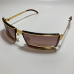 mens and womens gold wrap sunglasses with brown lenses