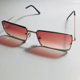 mens and womens red and gold square retro sunglasses