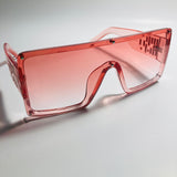 womens pink oversize shield sunglasses with rhinestones
