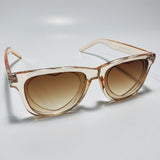 brown womens heart shape sunglasses with clear frame