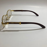 mens and womens clear and gold oval sunglasses