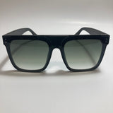 womens black oversize square sunglasses with green lenses
