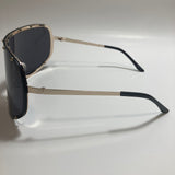 womens black and gold oversize shield sunglasses