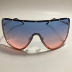 womens pink blue and gold oversize shield sunglasses