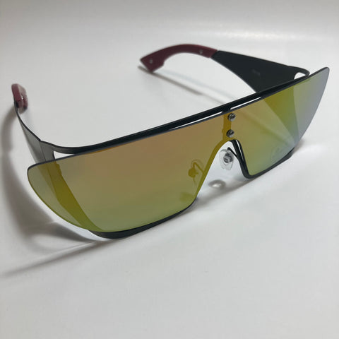 black and yellow mirrored futuristic sunglasses