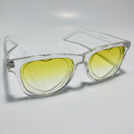 yellow womens heart shape sunglasses with clear frame