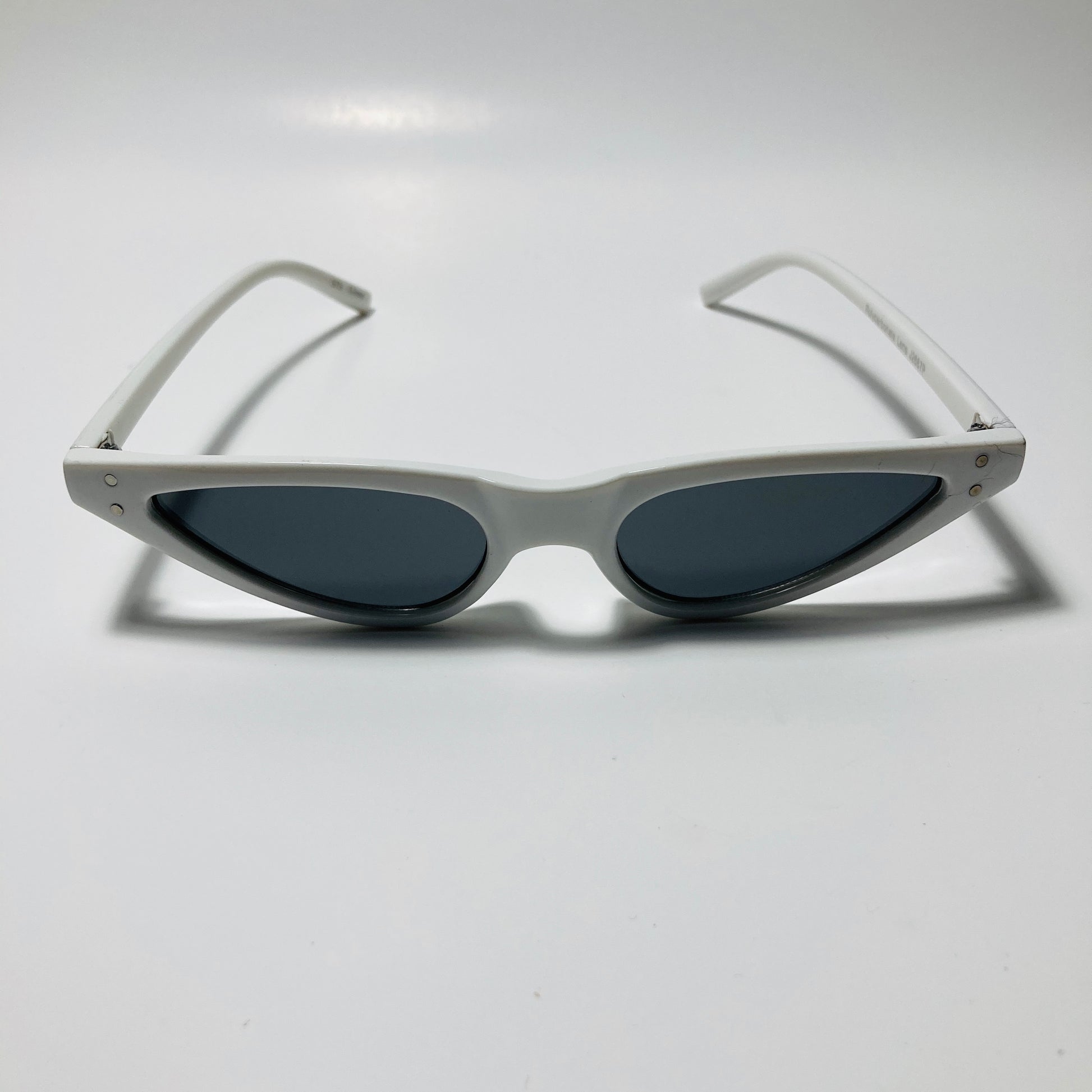 womens white and black skinny cat eye sunglasses