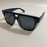 blue and black mens and womens square aviator sunglasses
