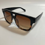 black and brown mens and womens square aviator sunglasses