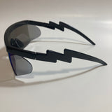 mens black and blue mirrored sport sunglasses