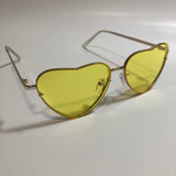 yellow and gold heart shape sunglasses