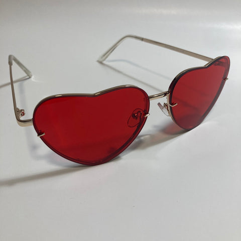 red and gold heart shape sunglasses