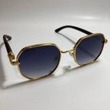 mens and womens gold and black square sunglasses