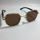mens and womens gold and brown square sunglasses