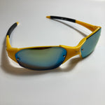 mens and womens yellow and green wrap around sunglasses