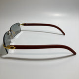 mens and womens green rimless square sunglasses 