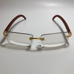 mens and womens clear rimless square sunglasses 