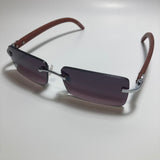 mens and womens black and silver rimless square sunglasses