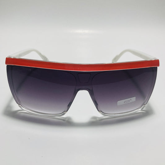 mens and womens red and black shield sunglasses