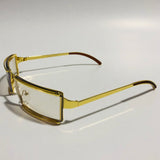 mens and womens gold wrap sunglasses with clear lenses