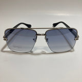 mens blue and silver square aviator sunglasses