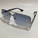 mens blue and silver square aviator sunglasses