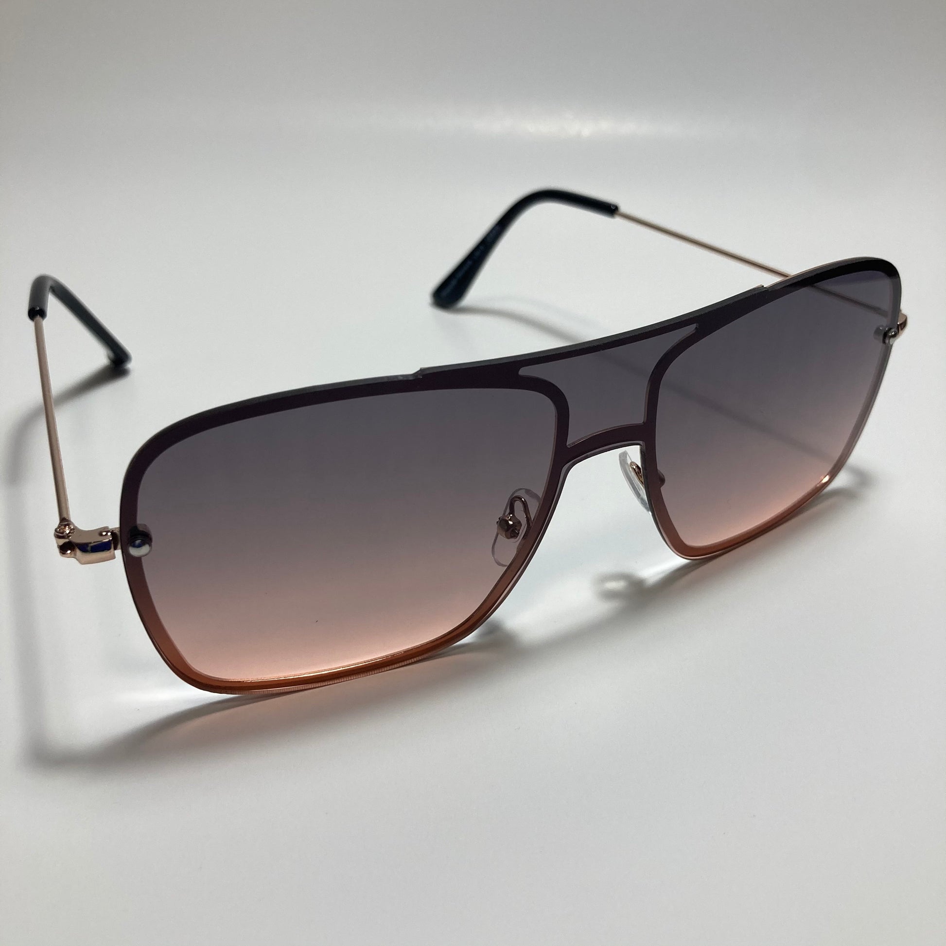 mens and womens pink black and gold shield aviator sunglasses