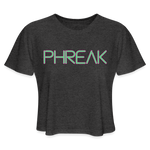 Phreak Spellout Women's Premium Cropped T-Shirt - deep heather