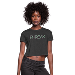 Phreak Spellout Women's Premium Cropped T-Shirt - deep heather